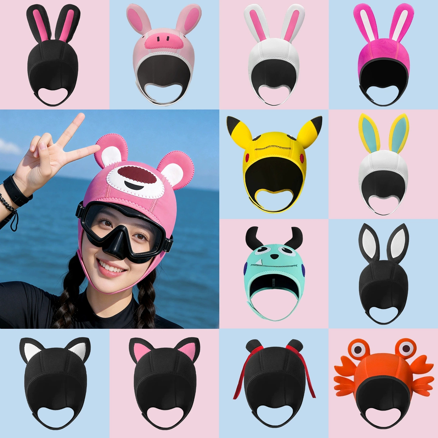 3mm Neoprene Cute Cartoon Ther - đánh giá và giá Aquatic Sports Cap